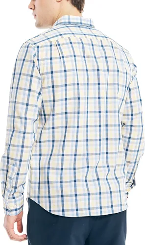 Vista 3 de Nautica Camisa frontal de manga larga resistente a las arrugas para hombre