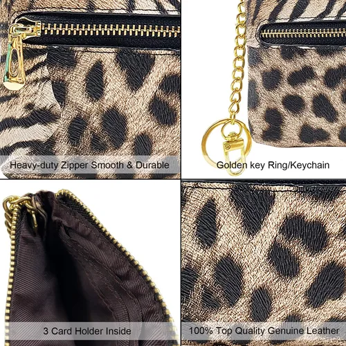 Vista 4 de Beurlike - Cartera de cuero para mujer, diseño de monedero con RFID (Identificación de frecuencia de radio por sus siglas en ingles)