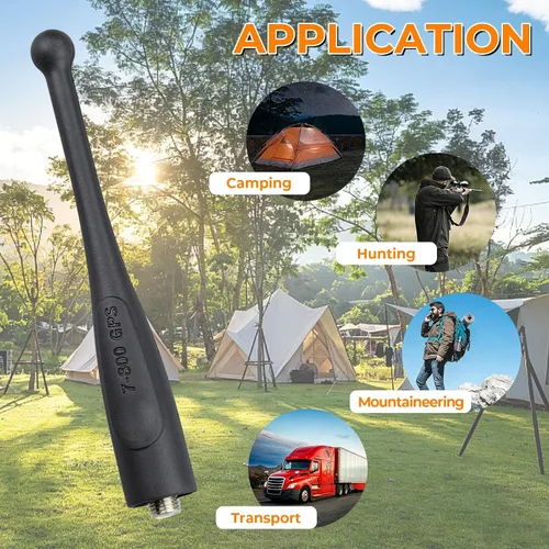 Vista 6 de Paquete de 2 antenas rechonchas NAR6595A para Motorola APX 6000 – 4 pulgadas 764-870 MHz con soporte de ubicación – Compatible con APX