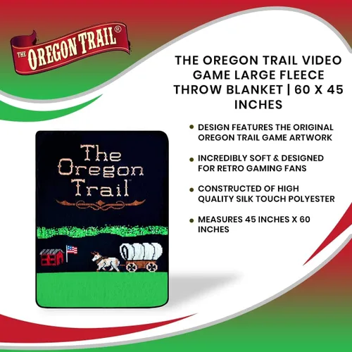 Vista 6 de The Oregon Trail - Manta de forro polar grande de forro polar Mantas suaves y mantas de The Oregon Trail Mantas oficiales de videojuegos de The