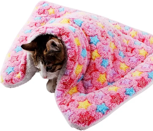 Vista 5 de XZJMY Tapete de cama de 3 piezas para animales pequeños, tapete de cama cálido, tapete de felpa suave, tapete de invierno para dormir de animales