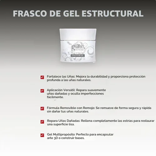 Vista 2 de Gelish Structure Gel Jar Fortalecimiento de uñas para uñas de esmalte fl. oz.