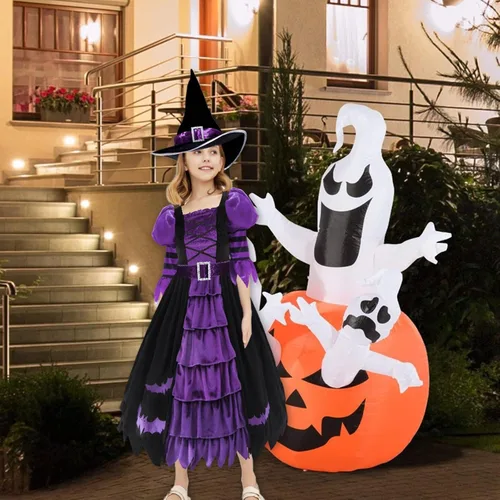 Vista 5 de Kitimi Carnival Costume for Girls, Girls Witch Costume, Kids Toddler Halloween Costume, Kids Girls Witch Costume for Party