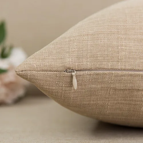 Vista 5 de Jeanerlor Decoración para el hogar de imitación de lino con textura de bambú Euro Almohada Lanzar Cojín Sham Cojín Cubierta para sofá, sofá, sofá