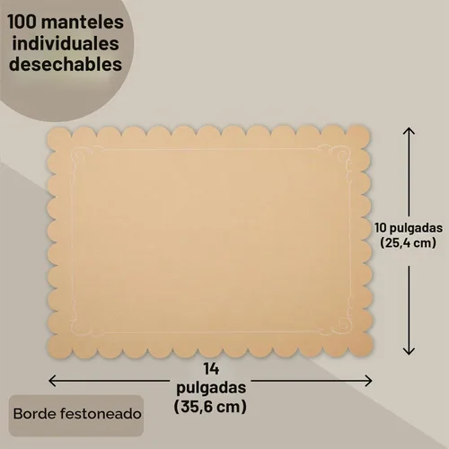 Vista 4 de Juvale Manteles individuales de papel festoneado, prácticos manteles individuales desechables, elegantes ajustes de mesa, cargadores de papel