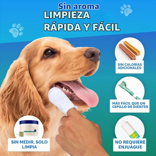 Vista 3 de Toallitas dentales para los dedos de los perros, 50 unidades, toallitas 2-Blanco