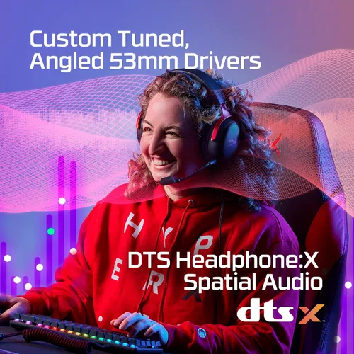Vista 3 de HyperX Cloud III - Auriculares para juegos con cable, PC, PS5, Xbox Series XS, controladores en ángulo de 2.087 in, DTS, espuma viscoelástica, marco