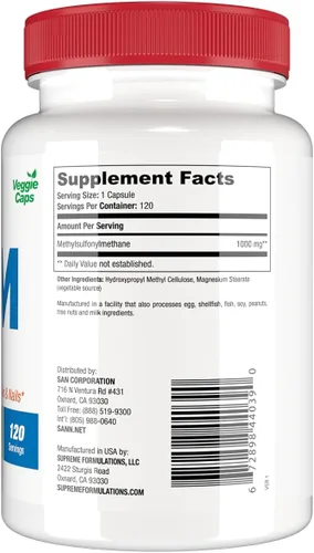 Vista 3 de SAN MSM, 1000 mg, 120 cápsulas