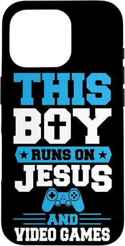 Vista 20 de This Boy Runs On Jesus and Video Games Christian Gamer Case for iPhone 17