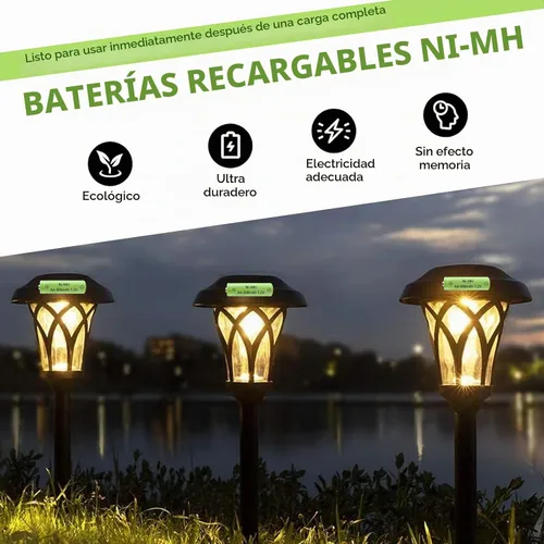 Vista 6 de Baterías recargables AA Ni-MH, doble A 1.2V 800mAh batería solar, paquete