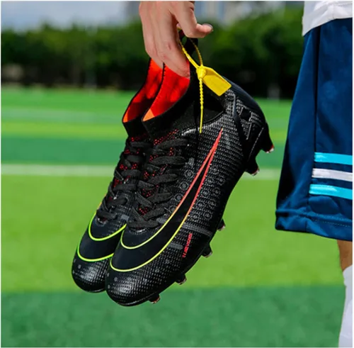 Vista 3 de Zapatos de fútbol para hombre, tacos de fútbol altos para mujer, tacos de fútbol duraderos para niños y niñas