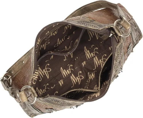 Vista 3 de American West Hobo de cuero - Bolso de hombro con cremallera