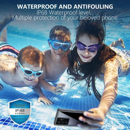 Vista 9 de Temdan Funda impermeable para Samsung Galaxy S22 Ultra, protector de pantalla integrado de 360°, cuerpo completo, resistente, a prueba de golpes