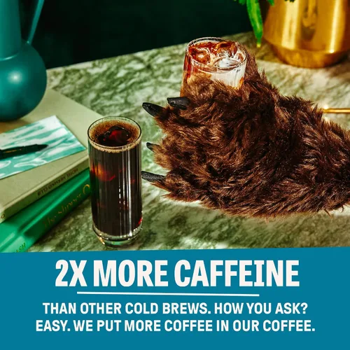 Vista 4 de Wandering Bear Café helado orgánico de vainilla fría, 32 onzas líquidas, 1 paquete, extra fuerte, suave, orgánico, sin azúcar, estable en el estante