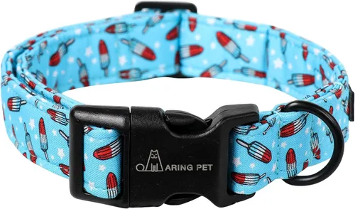 Vista 29 de Aring Pet Collar de algodón, ligero y ajustable, con hebilla de liberación rápida para perros pequeños, medianos y grandes, para cachorros, rosa