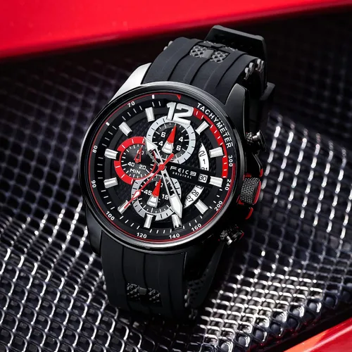 Vista 2 de FEICE Men's Wristwatches Sport Waterproof Chronograph Analog Quartz Watch Wtih Rubber Strap Fashion Luminous Dress Watch Business Clock Luxury