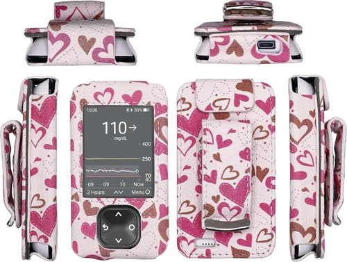 Vista 5 de SNK Funda de piel ajustada diseñada con protector de pantalla (incluye incluye incluye para receptor Dexcom G7/G6 (BHT-1)