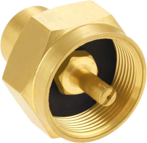 Vista 4 de Adaptador de recarga de botella de gas propano de 1 libra con rosca NPT hembra de 1/4 de pulgada, tanque de 1 libra, conector de estufa de parrilla
