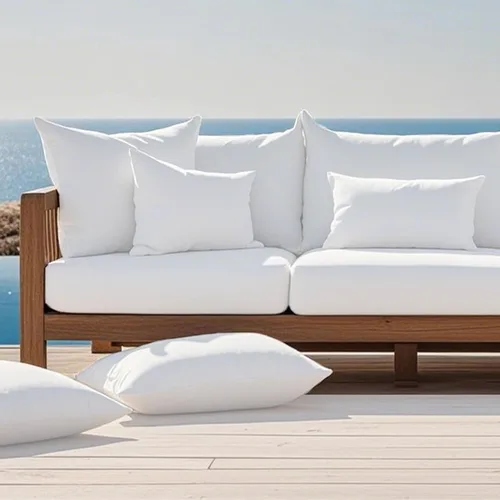 Vista 2 de Codi Juego de 2 rellenos de almohada para exteriores de 18 x 18 pulgadas, almohadas impermeables para muebles de patio