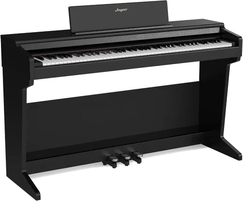Vista 9 de Piano digital, piano de martillo con peso de 88 teclas, piano de teclado eléctrico portátil para principiantes/adultos con pedal de sostenimiento