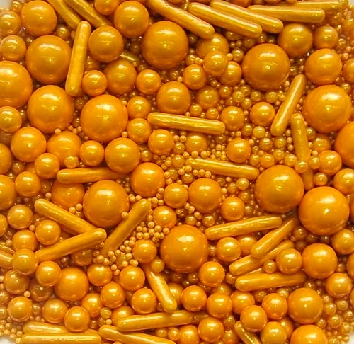 Vista 12 de Sentovac - Gránulos de azúcar con perlas doradas brillantes para decoración de pasteles, tamaño mezclador, 1 botella de 4.23 onzas, decoración