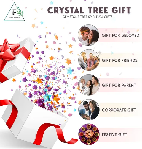 Vista 7 de FASHIONZAADI Árbol de cristal de amatista, decoración de amatista para energía positiva, decoración de piedra curativa, regalos curativos
