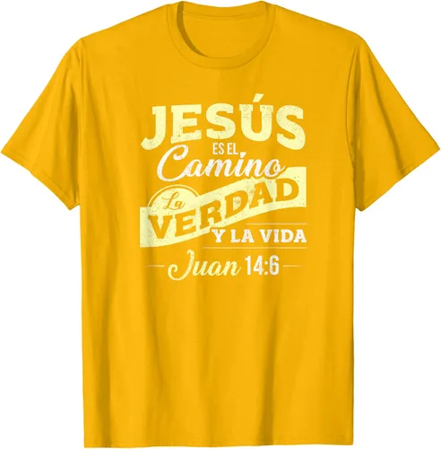 Vista 77 de Camisas de la Biblia de Jesus para los Cristianos Camiseta Española Negro