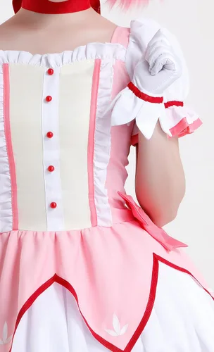 Vista 4 de Miccostumes Conjunto completo de disfraz de anime para mujer con guantes de gargantilla calcetines