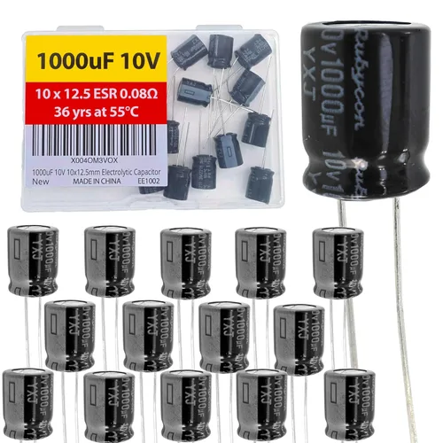 Vista 16 de 100uF 50V 8X11.5mm Rubycon Electrolytic Capacitor Low ESR 0.17Ω Long Life 36yrs at 55 Degree C mfd mircofarad Micro Farad C Radial Lead Aluminum