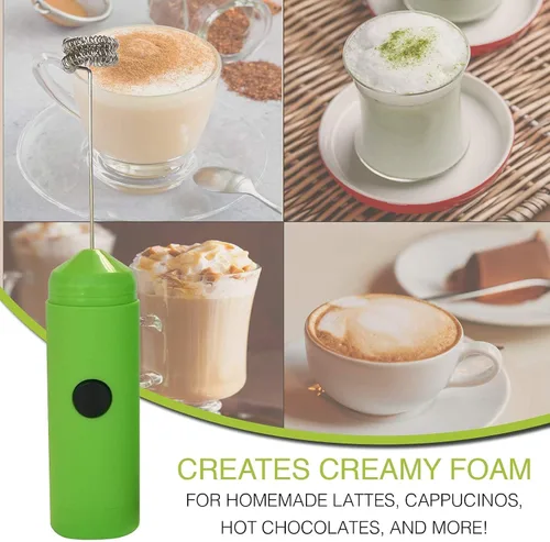 Vista 5 de MATCHA DNA HELLO Espumador de leche – Cabezal doble batidor, máquina de espuma eléctrica de mano con pilas para café a prueba de balas, lattes