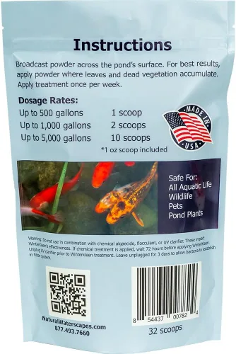 Vista 2 de WinterKleen - Bacterias de otoño e invierno para estanques Koi Pond Winterizer, digestor de hojas, limpiador natural - Potentes enzimas