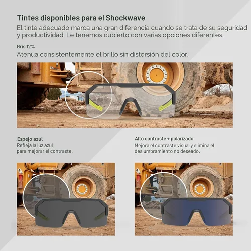 Vista 3 de HexArmor Shockwave Gafas de seguridad para trabajo ANSI Z87+, UV, antivaho, polarizadas