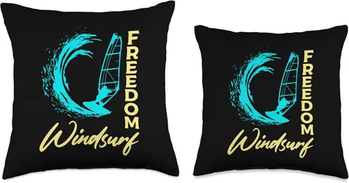 Vista 3 de Freedom Windsurf Sailboard Windsurfer Gift Freedom Sailboard Windsurfista - Almohada (16 x 16 pulgadas), multicolor