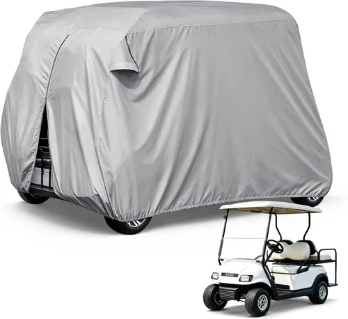 Vista 12 de Moveland Cubierta impermeable al polvo para carrito de golf Accesorios para exteriores, revestimiento extra de PVC 2 pasajeros Cubierta