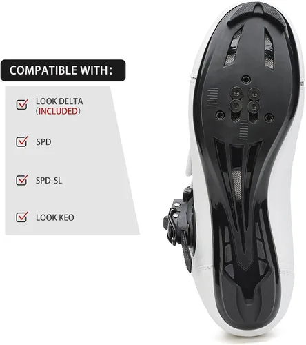 Vista 5 de Zapatos de ciclismo para mujer compatibles con clip de bicicleta Peloton en interiores, ciclismo de carretera, ciclismo, ciclismo, equitación, tacos