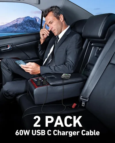 Vista 7 de Cable Carplay de coche para iPhone 17/17 Pro/Air/17e/16/15 Pro Max/Plus, 2 unidades USB A a USB C para CarPlay USBC, iPad, Galaxy, Pixel, accesorios