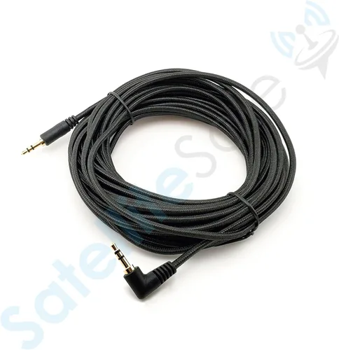 Vista 5 de SatelliteSale Conector de audio auxiliar de 0.138 in en ángulo recto macho a macho, cable auxiliar estéreo digital, cable universal, cable de nailon