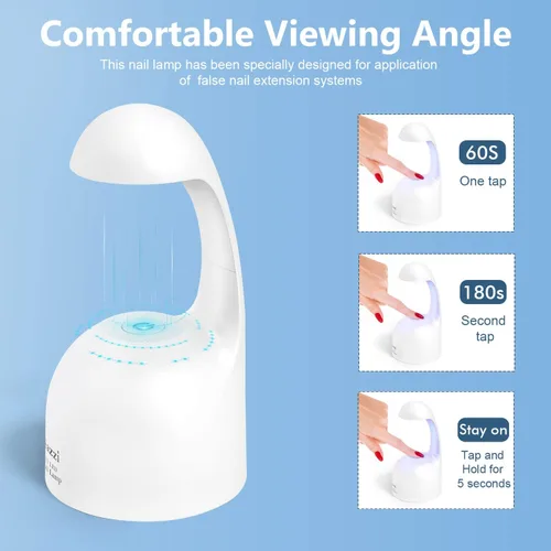 Vista 4 de Mini luz UV para uñas de gel, lámpara de uñas LED UV, diseño de extensión de uñas postizas, secador de uñas, modo de baja temperatura.