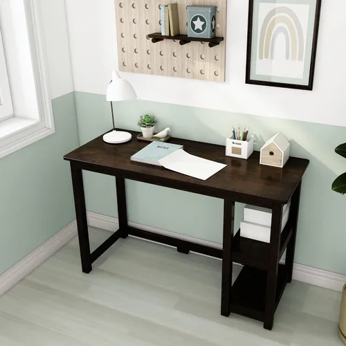 Vista 10 de Max & Lily Escritorio de madera maciza con estantes, 47 pulgadas, azul
