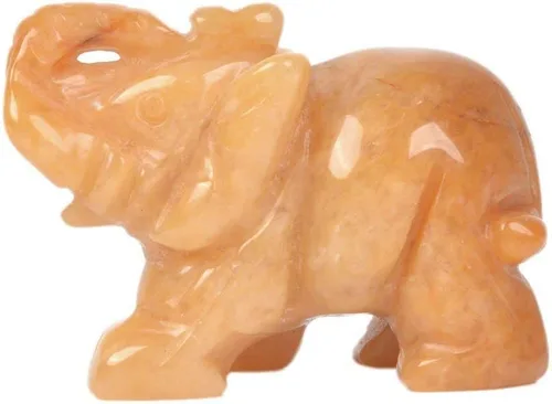 Vista 14 de Angelstones Piedra de sangre africana natural tallada con piedras preciosas de elefante curativo de cristal de guardián, estatua de figurilla