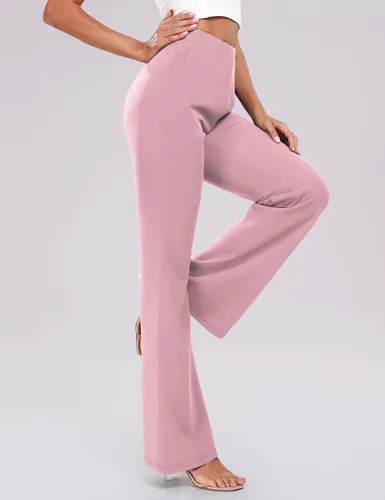 Vista 3 de Women's High Waist Casual Wide Leg Pants, Button Dress Pants for Women, Work Pants with Pockets for Women Office.