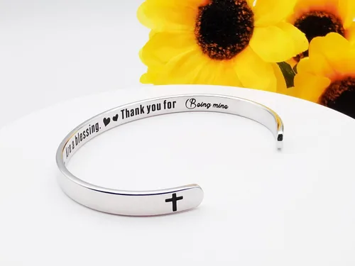 Vista 265 de Pulseras inspiradoras para mujer, joyería de acero inoxidable, con refranes, pulsera motivacional con mensaje oculto, pulseras grabadas para mejor