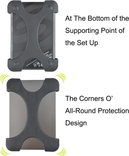 Vista 3 de Rancco Funda de silicona a prueba de golpes, para Seagate Backup Plus 3T/4T, Expansion 4T, Game Drive para Xbox One 4T, WD My Passport & Elements