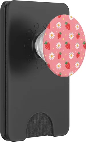 Vista 7 de PopSockets estéticos de color rosa fresa y margaritas blancas Kawaii Pastel PopSockets intercambiables PopGrip