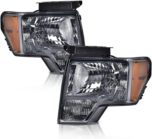 Vista 20 de PIT66 Conjunto de faros delanteros LED compatible con Ford F150 2009 2010 2011 2012 2013 2014, lente transparente para conductor y pasajero, carcasa