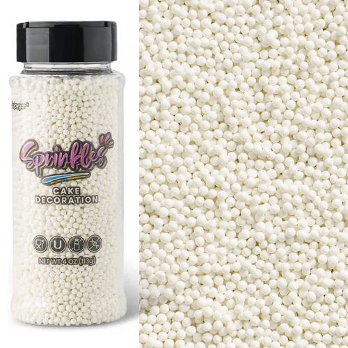 Vista 25 de Pastel Nonpareils Sprinkles, Sujoygar 4oz Edible Colored Cake Sprinkles Double-opening Design, 2mm Edible Dot Sprinkles for Cupcake Toppers Baking