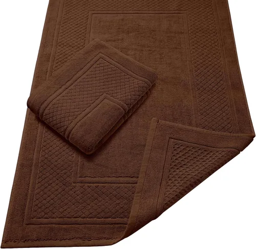 Vista 19 de Avalon Towels Juego de 2 tapetes de baño absorbentes 100% algodón, color beige, tapetes de baño de secado rápido para baños (22 x 34 pulgadas)