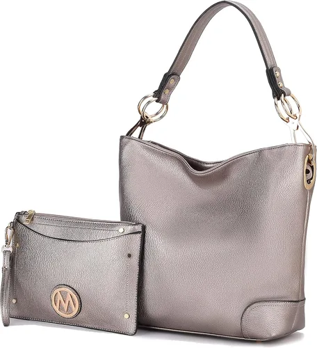 Vista 51 de MKF Collection Mia K - Bolso Hobo para mujer, de piel vegana, bolso de hombro holgado, bolso con asa superior