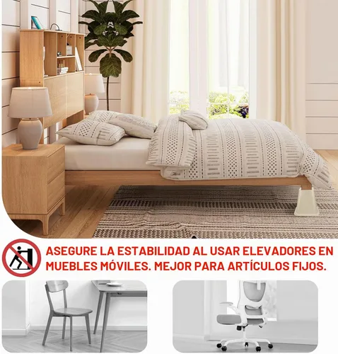 Vista 4 de ANNKUT Elevadores de cama resistentes de 6 pulgadas, elevadores de muebles para escritorio, silla, mesa o sofá, elevadores de sofá, soporta hasta