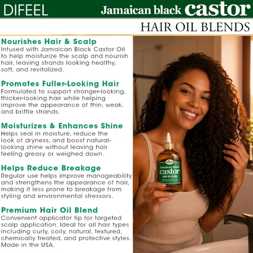 Vista 5 de Difeel Aceite de ricino negro jamaicano superior para el cabello, 7.1 onzas